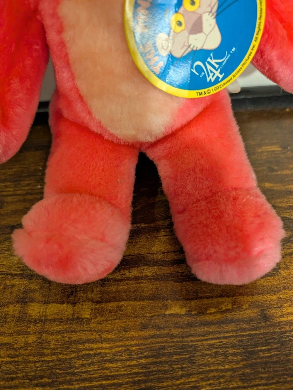 Vintage Pink Panther Plush Stuffed Animal 1992 24k
